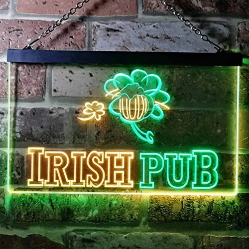 Irish Pub Dual LED Neon Light Sign